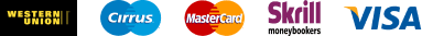 Accepted payment methods: Visa, Mastercard, and more